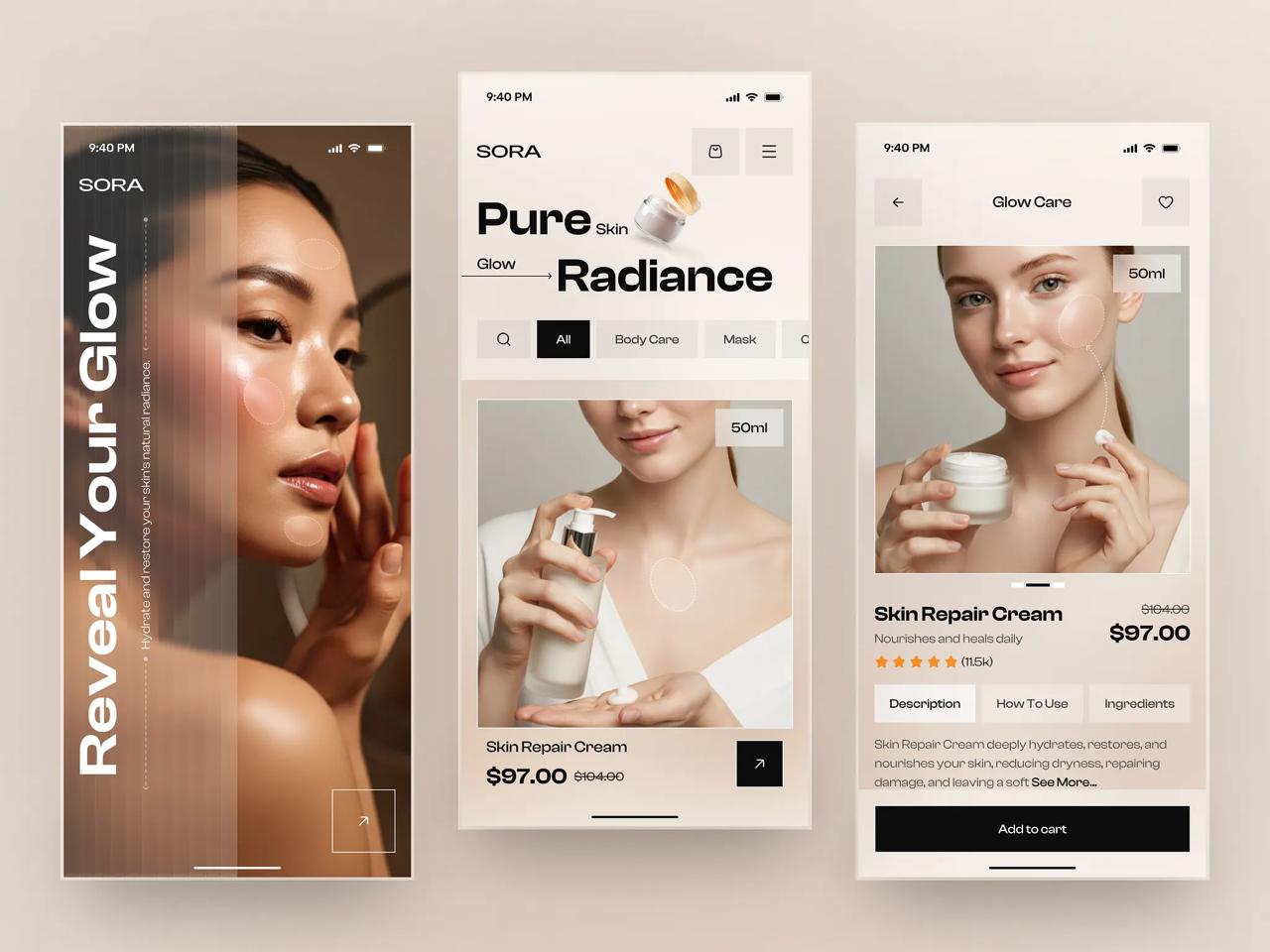 Mobile product app concept preview