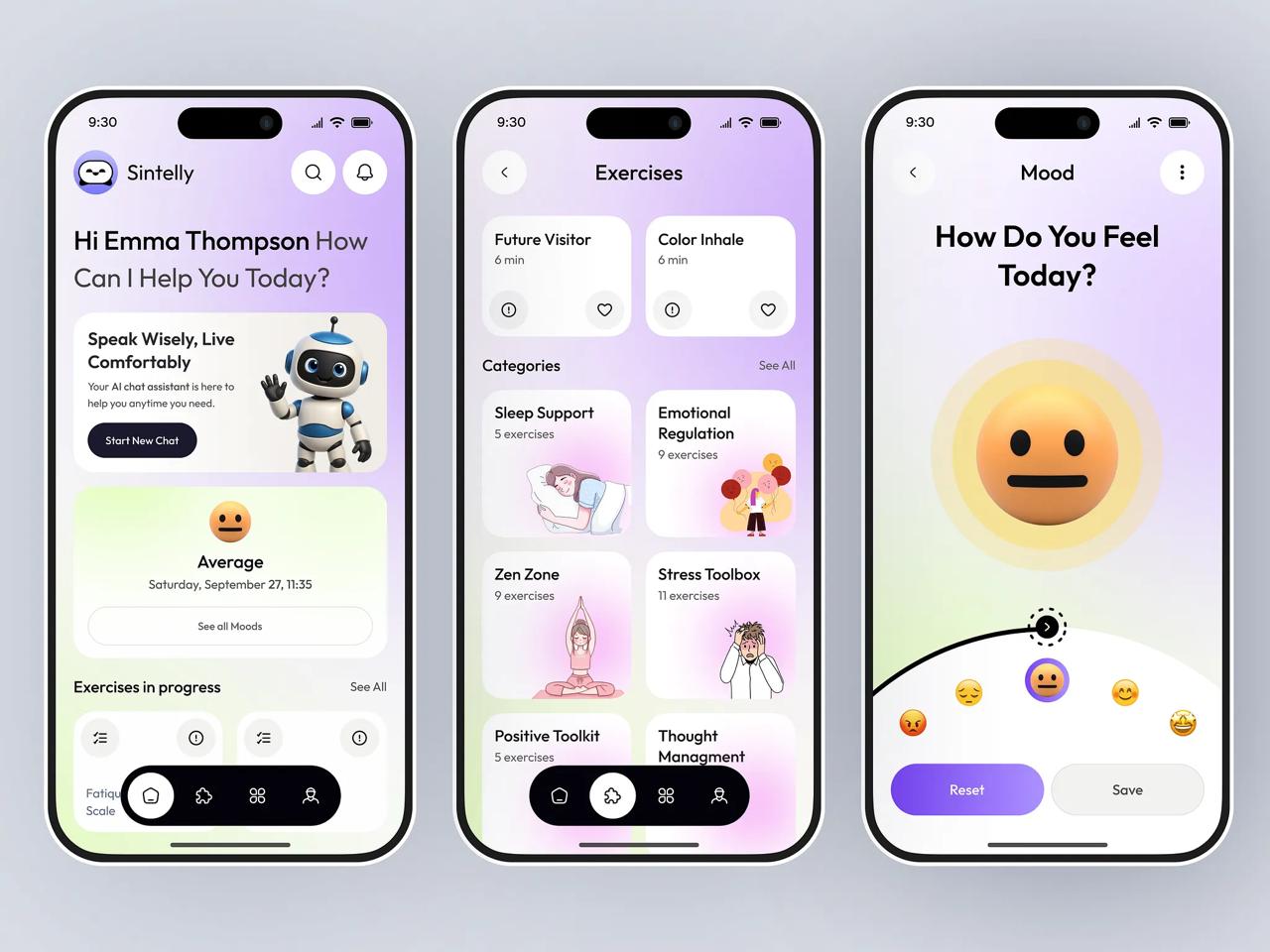 Wellness app concept preview